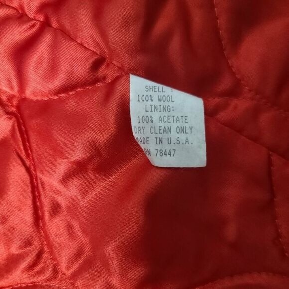 Vintage 80's 90's Barraza Red Wool Double Breasted Peacoat - Picture 6 of 13